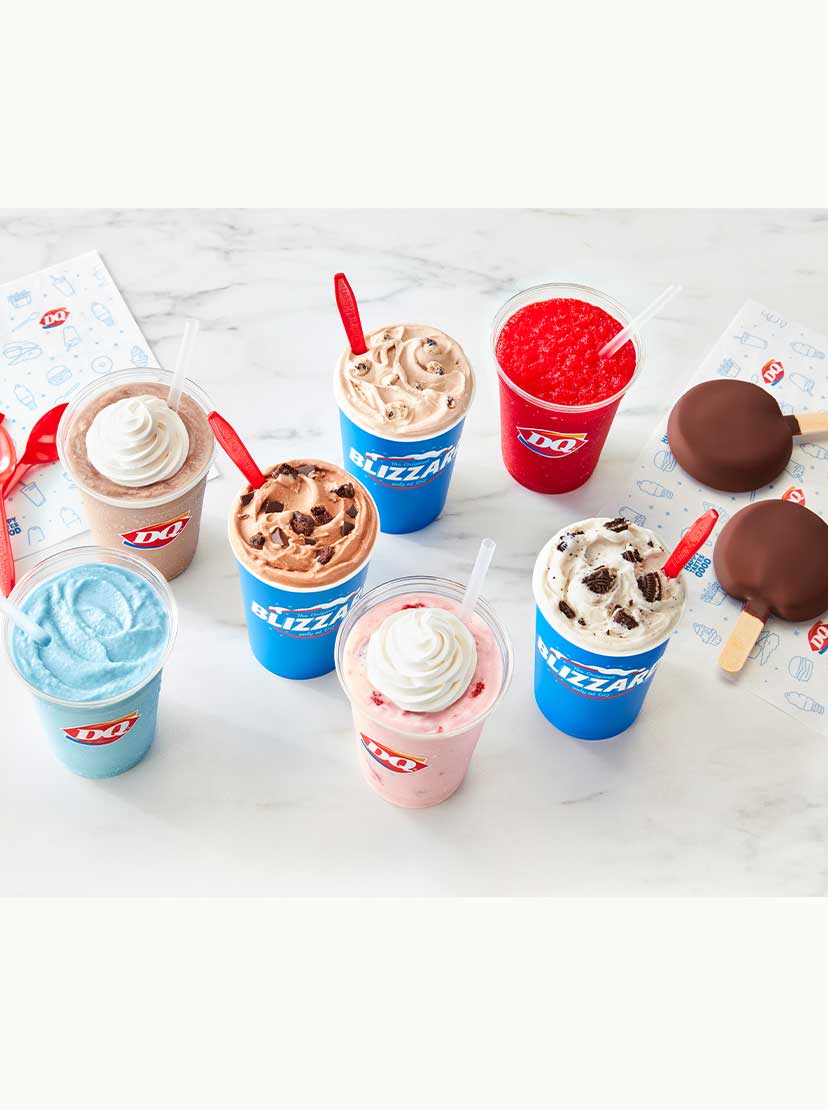 DQ treats, food, and drinks